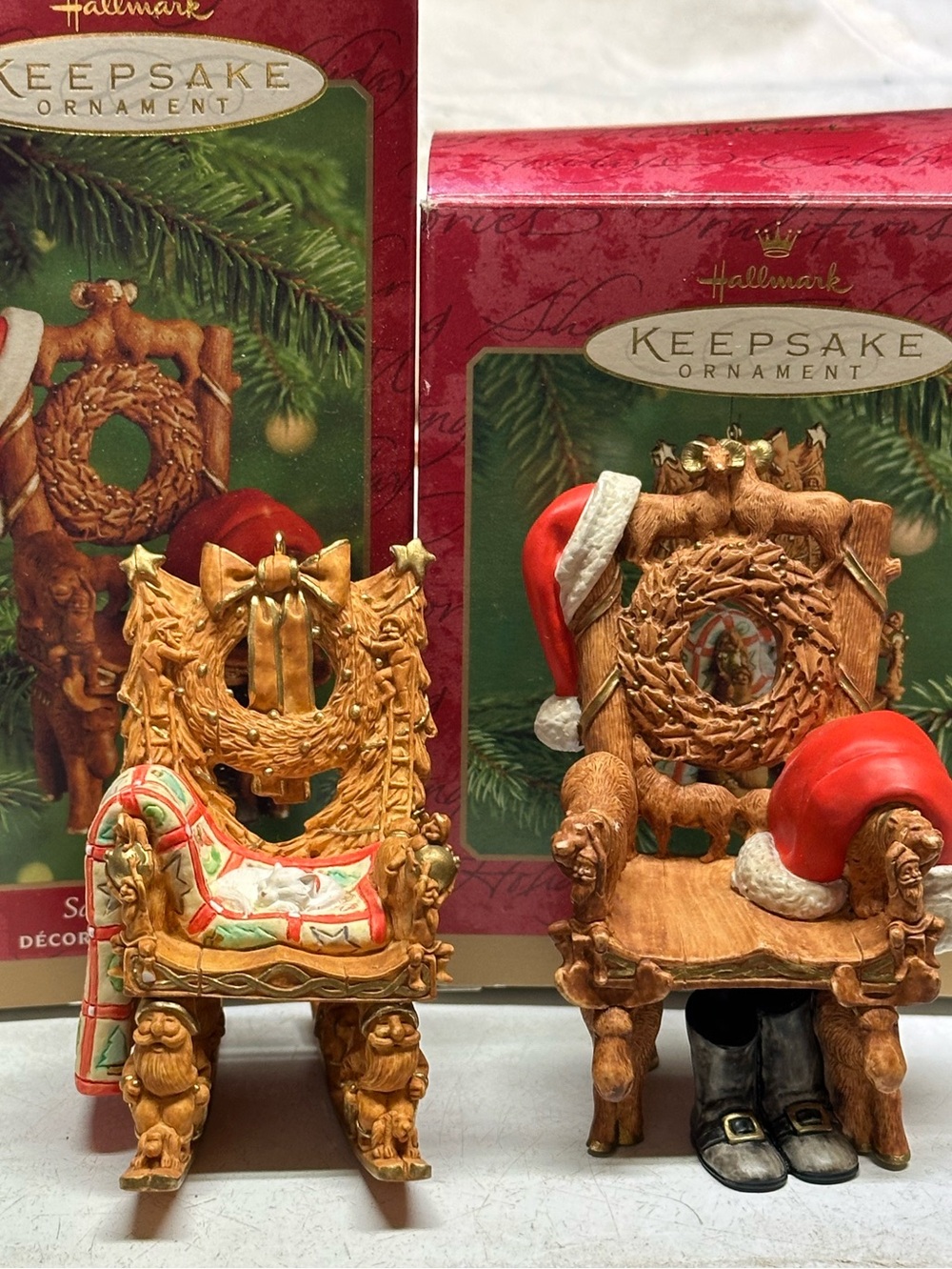 Hallmark Keepsake Santa & Mrs Claus Chair Ornaments Set of 2
